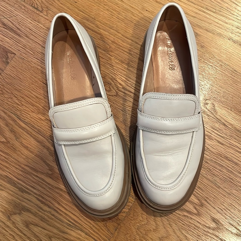 Madewell Lug Sole Ivory Loafers